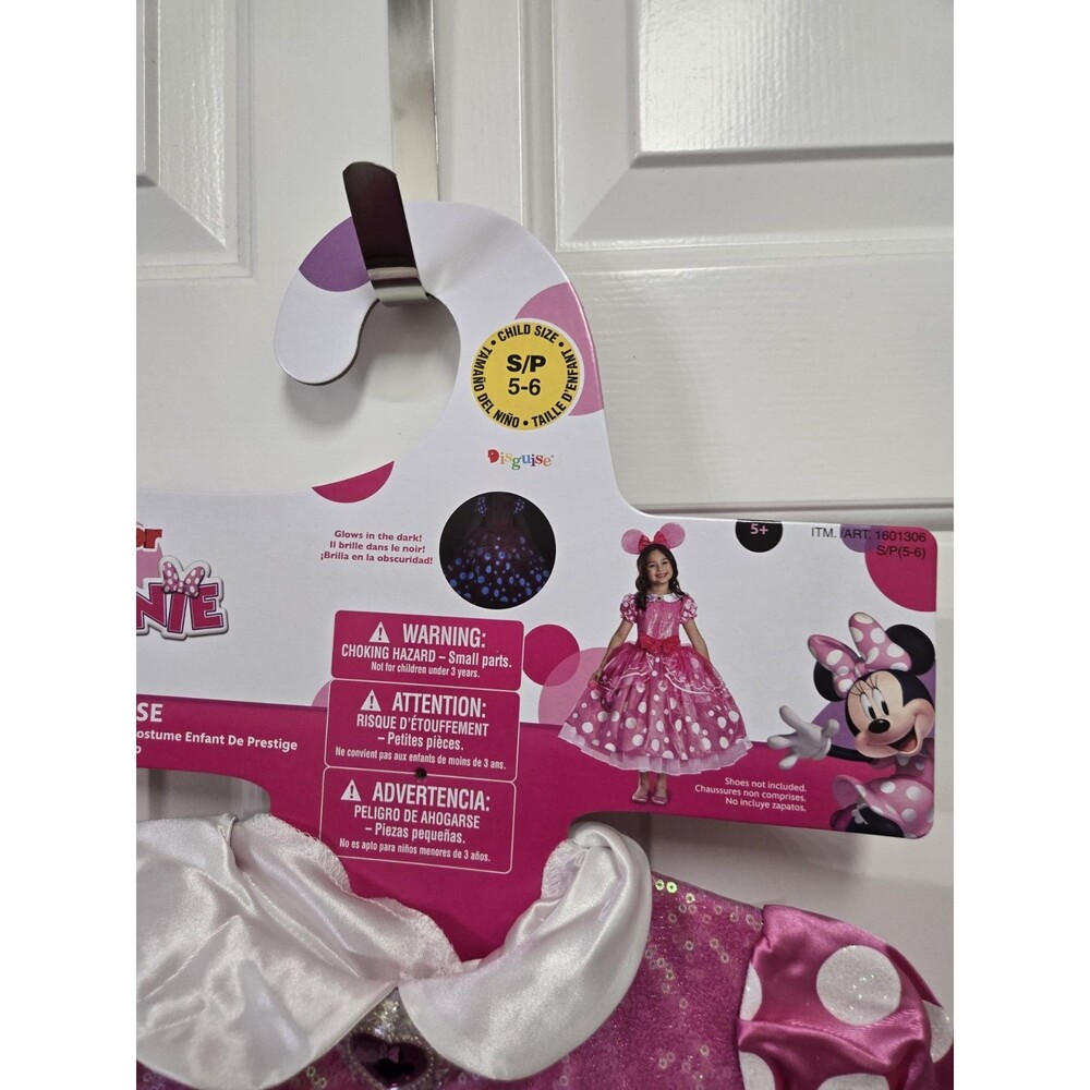 Disney Minnie Mouse Pink Child Kids Halloween Costume Dress S - Picture 3 of 4